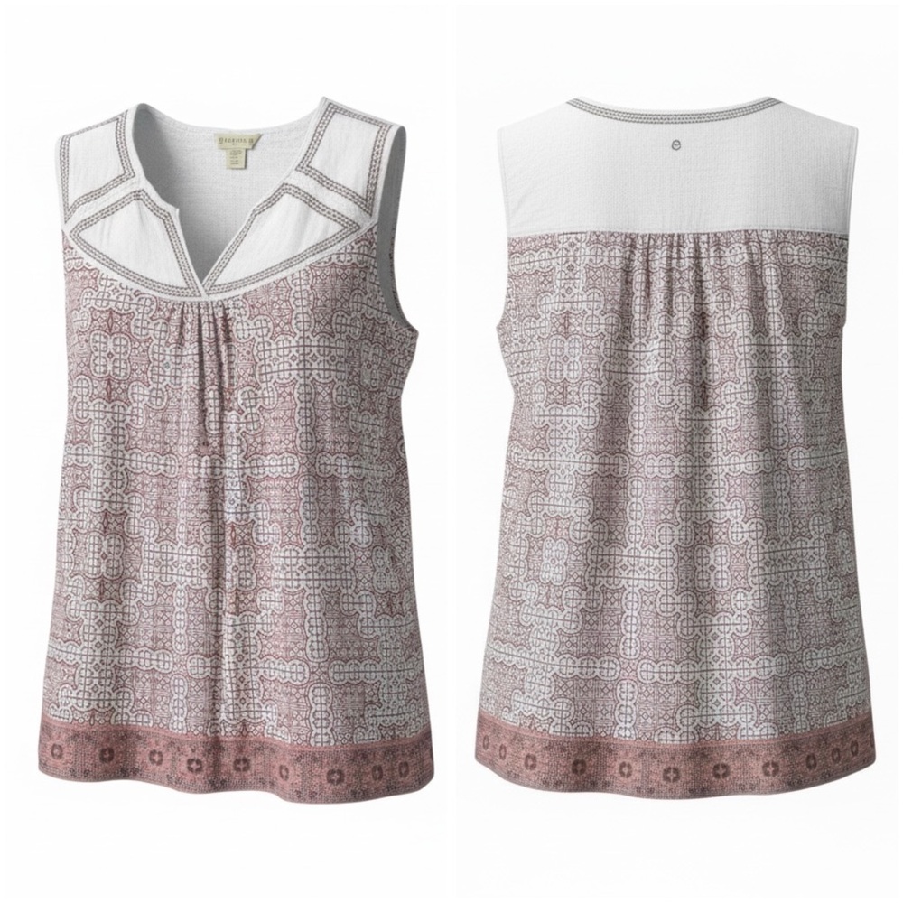 Cynthia Rowley Mauve Paisley-Print Sleeveless Tank Size 1X